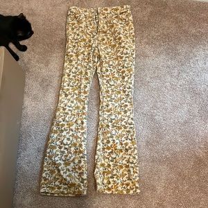 Anthropologie corduroy yellow boot leg pants 28